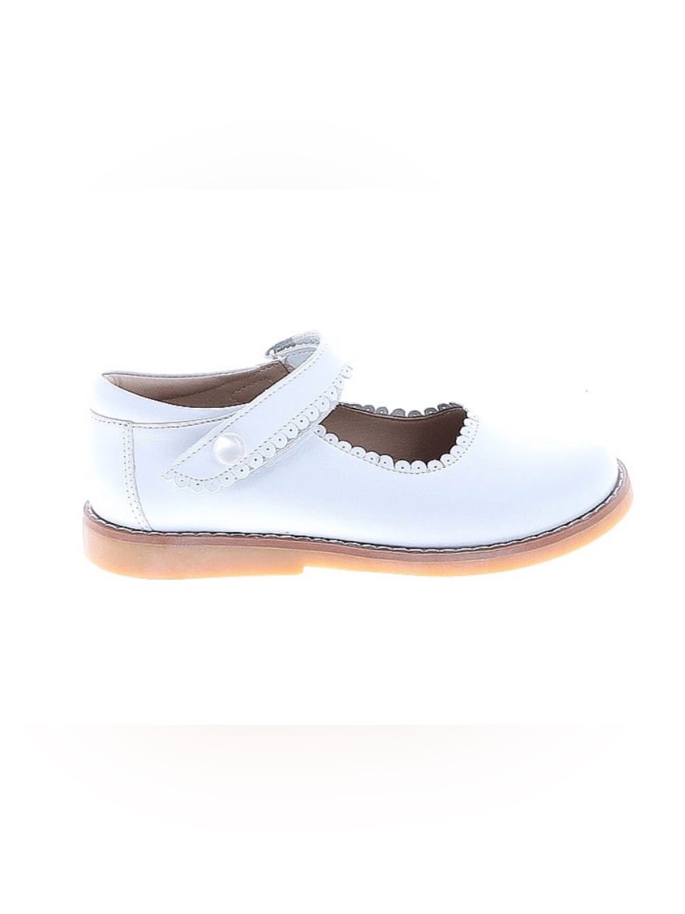 Elephantito White Mary Jane Shoes with Tan Sole